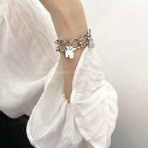 Titanium steel does not fade Hip-hop bear bracelet female ins niche design couple cold wind exquisite hand jewelry trendsetter