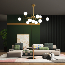Nordic style lamps light luxury all copper living room lamp chandelier modern simple atmosphere household bedroom lamp dining room lamp