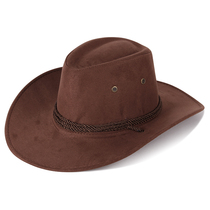 Summer new shading mens hat leisure travel suede suede cowboy hat western knight hat men riding hood