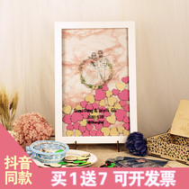 ins marble wind photo frame signature wedding ceremony Annual meeting Fingerprint Arrangement Props Love Sign to Tree Piece Creativity