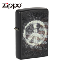 zippo Kerosene Lighter Genuine Windproof Treasure Dumb Paint Battle Peace Logo 28864