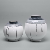 Modern New Chinese Creative Hand-painted Ceramic Pendulum Hotel Exhibition Hall Home Living Room TV Cabinet Xuan Guan Soft Adornment