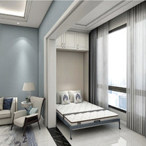 Invisible Bed Multifunction Wall Cabinet Bed Home Bedroom Solid Wood Bed Double Folding Desk 15 m Bed Wardrobe Integrated