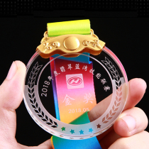 Medal custom crystal listing Childrens small medal Medal custom award excellent staff gold and silver bronze medal competition