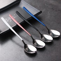 Stainless steel spoon Home tablespoon Korean style long handle spoon spoon iron spoon soup spoon creative cute to eat and spoon