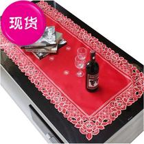 European big red tea table cloth fabric cover rectangular festive TV cabinet wedding table cloth j dressing table cloth