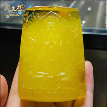  Tianguang Hui natural amber Beeswax Big Day Nyolai pendant Yellow honey amber necklace pendant men and Women Buddha pendant gift