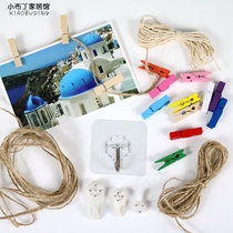 DIY Handmade Hemp Rope Cotton Rope Accessories Small Clips Without Mark-Hook Postcard Stars STAR LIGHT STRINGS