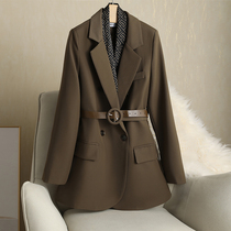 Suit jacket woman 2022 autumn and winter new small sub design feeling small crowdlace Western-style casual net red blouses