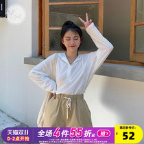 yoe bamboo hooded long sleeve T-shirt female 2021 New ins Wind Net red super fire lazy loose Joker coat tide