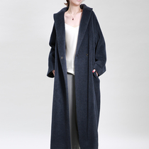 NZ Imported Loca Cashmere Bathrobe HIDDEN CYAN ALBACA LAMB CAMEL FUR COAT WOMAN HIGH END LONG FUR COAT