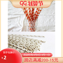 Spot ins Paper Straw Juice Beverage Pot Food Grade Environmental Cocktail Dessert Colorful Decorative Straw
