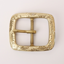 Pure Copper Belt Buckle Head handmade all copper mens leather belt buckle carving carving process Letter Day buckle retro tide