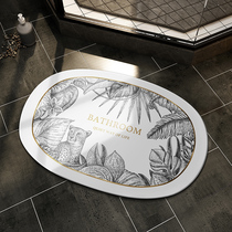 (Silicon Algae Clay Ground Mat) Bathrooms Non-slip Mat Home Light Lavish Toilet Water Absorbent Ground Mat Wash Interbath Speed Dry Foot Mat