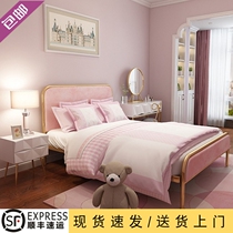 Nordic wrought iron sheets Double bed Double bed 1 2 1 5 1 8 meters iron frame bed Childrens princess bed Modern minimalist