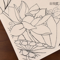 Peony rice paper entry line drawing watercolor hook line copying practice manuscript beginners familiar Xuanmei painting flowers and birds