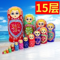  Matryoshka 15-layer pure hand-painted formaldehyde-free peach heart 15-layer basswood holiday gift 03