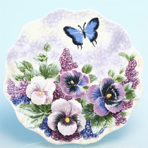 Ceramic hand painted fields Hanging Trays Decoration Pan Home Wall Pendant Wall Trim Swing Disc Adornment Butterfly Bracket Hooks