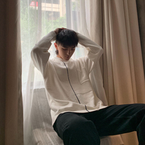 Hualun boys sweater Korean version of autumn and winter lazy wind Port wind ins loose knitwear ins round neck pullover jacket