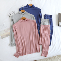 No side Modale warm lingerie suit women in high collars undershirt thin undershirt autumn clothes autumn pants autumn winter pure color minimalist