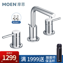 Moen washbasin three-hole faucet hot and cold bathroom full copper toilet basin basin faucet T69229