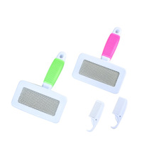 2 in 1 stainless steel airbag needle comb dog brush pet massage brush with small comb hardcover pet comb