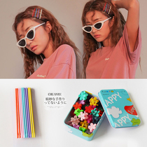 Korean simple candy color bangs hairpin adult color word clip net red hair clip Hyuna with the same headdress