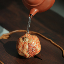 Shangfang Zisha tea pet tea tray ornaments can raise Zen tea ceremony pure handmade tea play Persimmon pomegranate creative gourd