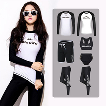 Wetsuit womens long-sleeved sunscreen swimsuit one-piece swimming jellyfish snorkeling surf suit Men and women split couple suit