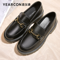Yerkang womens shoes 2021 spring new leather English college style small leather shoes jk loafers jk loafers