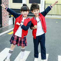 Kindergarten garden clothes spring and autumn primary and secondary school uniforms cotton British Academy style male and female children class uniforms sports suit