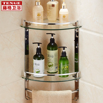 Glass corner frame 304 stainless steel corner blue bathroom rack toilet tripod turret toilet triangle basket