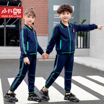 Primary school sportswear school uniform set spring and autumn 19 new red and blue striped childrens class clothes autumn kindergarten garden clothes