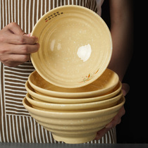 Top Gamiamine Cutlery Noodle Bowl Imitation Porcelain Resin Pull Noodles Bowl Plastic Breakfast Rice Wire Bowl Linen Hot Noodle Special Bowl