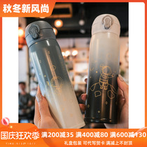 Water cup thermos cup female Net Red personality creative cartoon printing Korean version of hipster Mori portable high value Cup