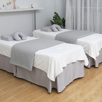 Zhengbo beauty salon bedspread four-piece set solid color simple thickening high-end body massage bed set four-piece set