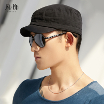 Hat male tide winter big head Wai military hat sun hat casual flat top hat summer short eaves black baseball cap cap cap