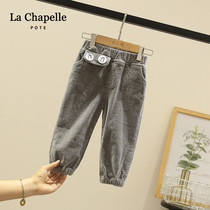 La Chabel Boys pants Children corduroy pants Velvet baby pants thick cotton pants autumn and winter baby