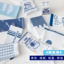 White Sox Children Summer Cotton Ins Chains Silo Socks Spring Summer Thin BLUE CUTE DAY SERIES SPORTS SOCKS STOCKINGS STOCKINGS