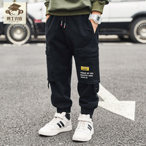 Boys  pants spring and autumn 2021 spring new childrens trousers Korean version of the big child foreign style sports casual pants tide