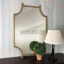 Fashionable square fitting mirror makeup mirror vanity mirror bathroom mirror living room decoration porch wall mirror frame