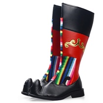 Colorful flower dance national dance boots new non-slip wear-resistant Tibetan dance performance boots men and women Xinjiang Mongolian and Tibetan boots