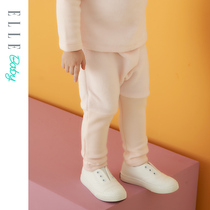 Elle baby autumn trousers Girls knitted stretch pants solid color casual Western style leggings thick new pants
