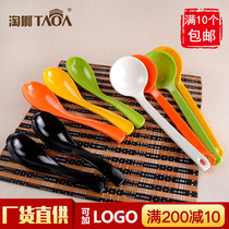 Commercial melamine spoon household color with hook spoon imitation porcelain long handle spoon ramen spicy hot spoon plastic spoon spoon