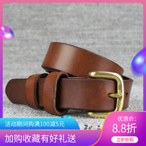 Italian pin buckle head layer pure cowhide leather leather jeans belt casual versatile simple retro