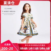 Summer girls dress 2021 summer dress new middle child princess dress children Foreign Baby Cotton small skirt