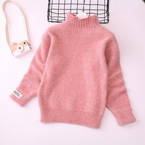 Girls Sweater 2019 New Autumn and Winter Tong mink velvet foreign style loose Korean pullover white black sweater