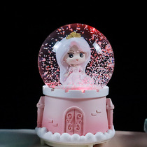 Dream Glass Water Crystal Ball Music Box Princess Children Little Girl Girlfriends Birthday Gift Eight Soundbox Swing Pieces