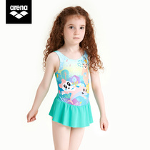 arena arena childrens swimsuit skirt cute cartoon print soft and comfortable girls one-piece swimsuit
