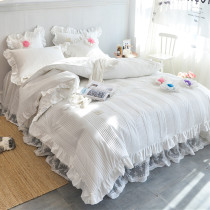 Simple lace lace cotton Korean version cotton 1 8m double princess style quilt cover bed linen bed linen bedding
